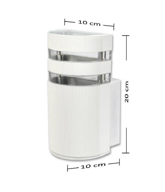 Applique A Parete Per Esterno Luce Lampada Muro Moderna Giardino Terrazzo Es17  Bianco       