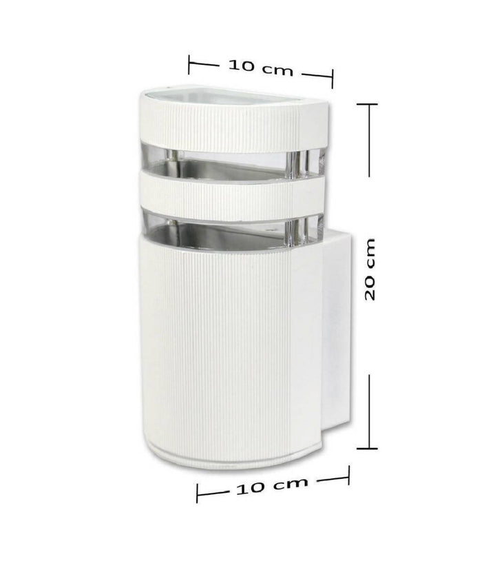 Applique A Parete Per Esterno Luce Lampada Muro Moderna Giardino Terrazzo Es17  Bianco       