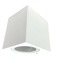 Applique A Parete Quadrato Lampada Muro Moderna Esterno Attacco Gu10 Ip65 Es54  Bianco       