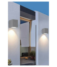 Applique A Parete Quadrato Lampada Muro Moderna Esterno Attacco Gu10 Ip65 Es54         