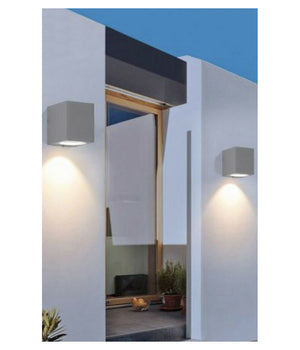 Applique A Parete Quadrato Lampada Muro Moderna Esterno Attacco Gu10 Ip65 Es54         