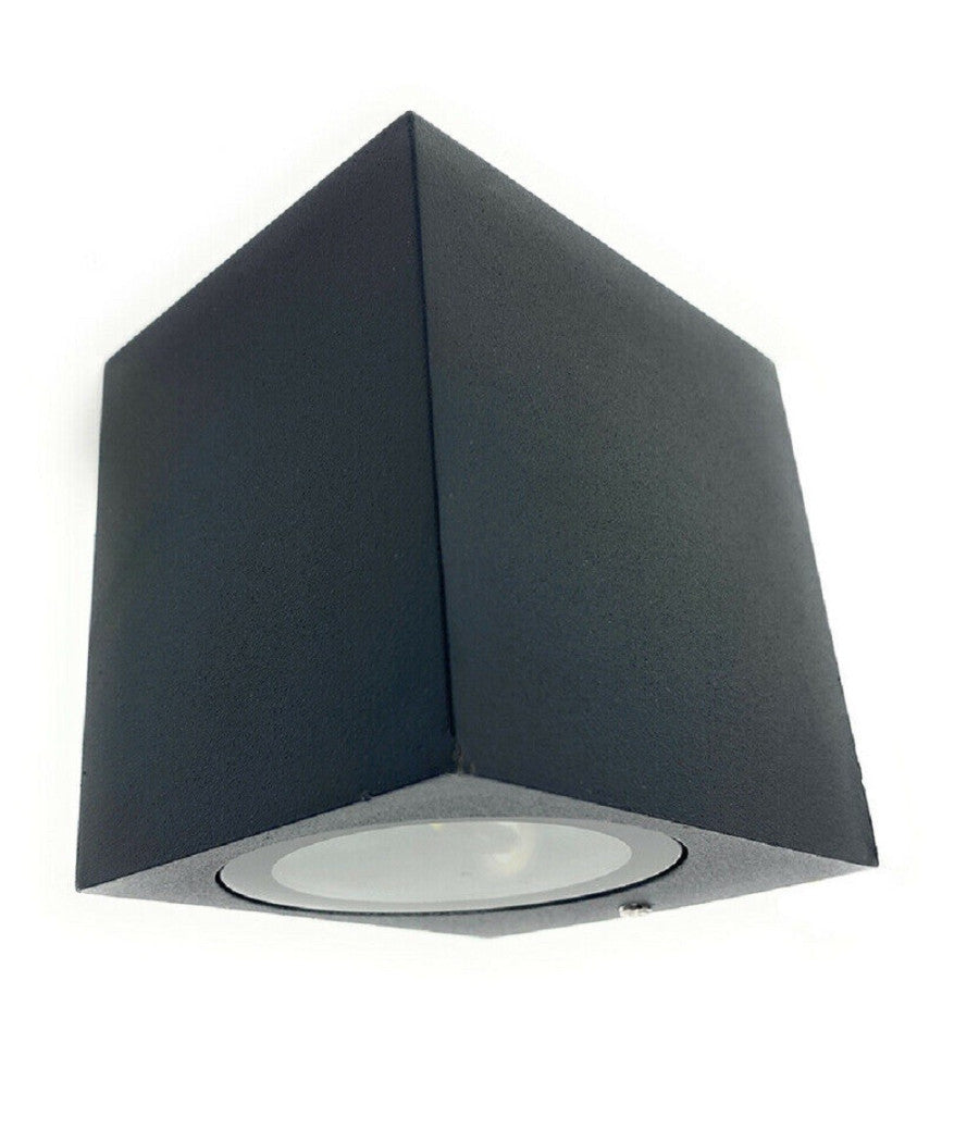 Applique A Parete Quadrato Lampada Muro Moderna Esterno Attacco Gu10 Ip65 Es54         