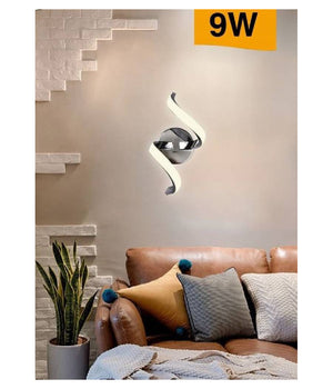 Applique A Parete Stilizzato 9 W Spirale Argento Tre Colorazioni Di Luce E58-a3c         