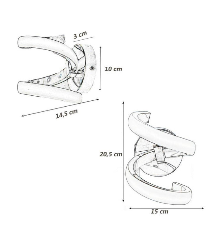 Applique A Parete Stilizzato 9 W Spirale Argento Tre Colorazioni Di Luce E58-a3c         