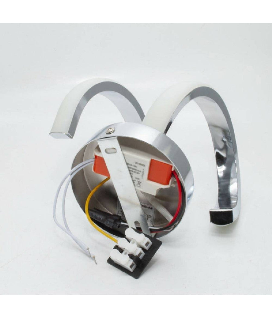 Applique A Parete Stilizzato 9 W Spirale Argento Tre Colorazioni Di Luce E58-a3c         