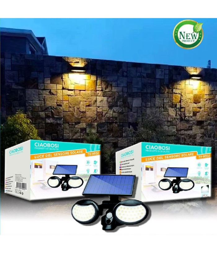 Applique Ad Induzione Solare 10 W Con Sensore Movimento Luce Led Ip67 Tx-9502         