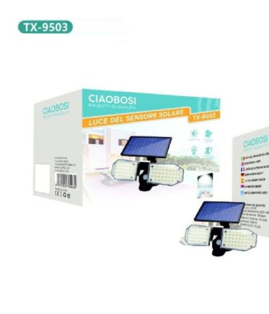 Applique Ad Induzione Solare 10w Ip67 Con Sensore Movimento Luce Led Tx-9503         