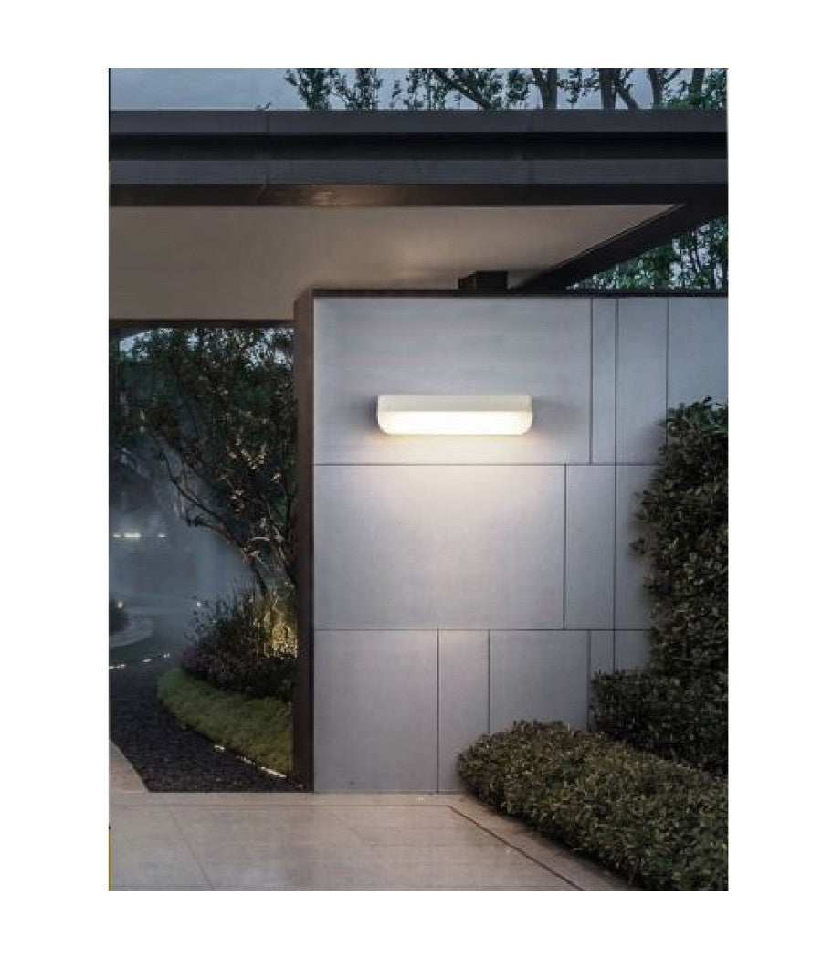 Applique Bianco Da Esterno 12w Luce Fredda 6500k Naturale 4000k Calda 3000k Es63         