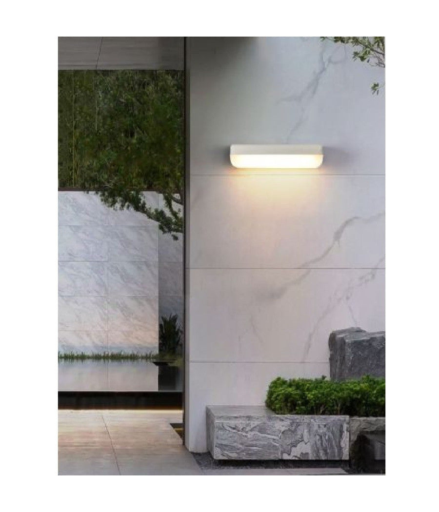 Applique Bianco Da Esterno 12w Luce Fredda 6500k Naturale 4000k Calda 3000k Es63         