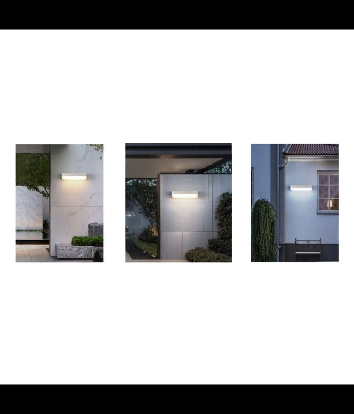 Applique Bianco Da Esterno 12w Luce Fredda 6500k Naturale 4000k Calda 3000k Es63         