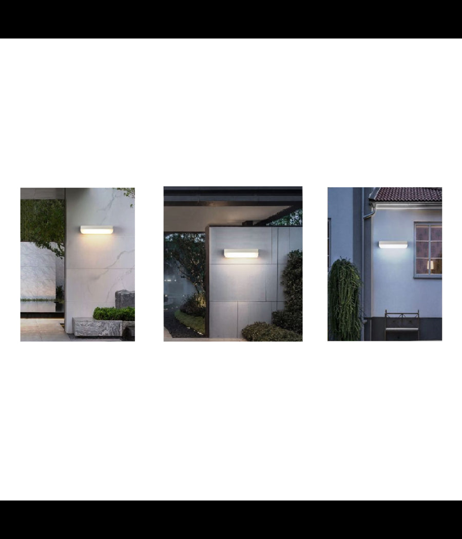 Applique Bianco Da Esterno 12w Luce Fredda 6500k Naturale 4000k Calda 3000k Es63         