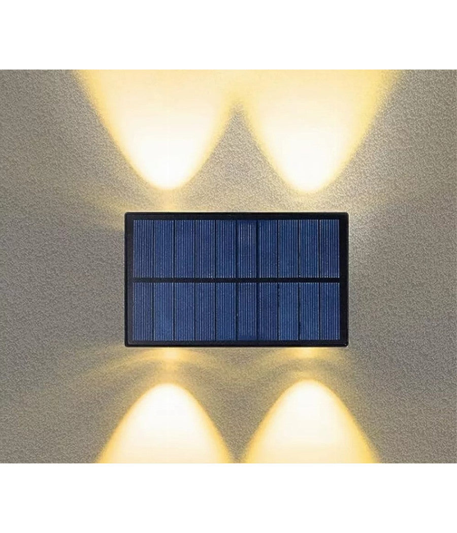 Applique Biemissione Led Lampada Solare Parete Ip65 Luce 3000k 6500k Nero Yh0616         