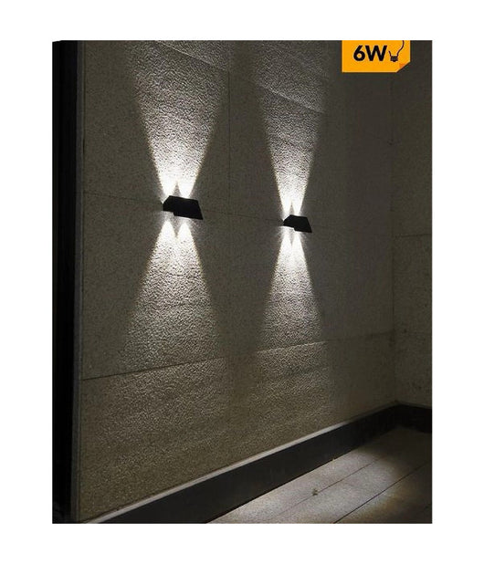 Applique Biemissione Led Lampada Solare Parete Ip65 Luce 3000k 6500k Nero Yh0616  -bianco Freddo      -