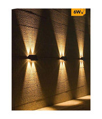 Applique Biemissione Led Lampada Solare Parete Ip65 Luce 3000k 6500k Nero Yh0616  -bianco Caldo      -