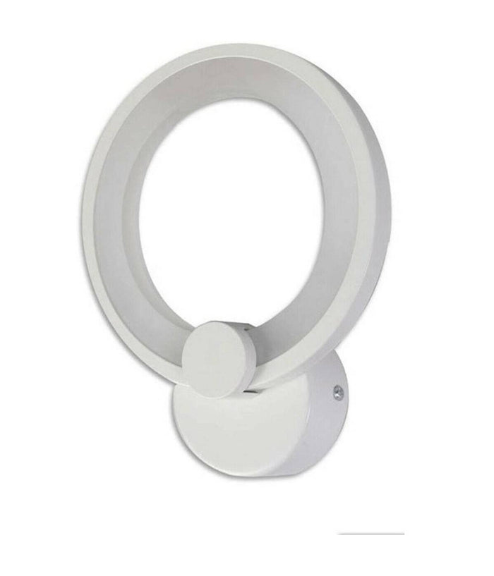 Applique Cerchio 10 Watt Parete Abat Jour Luce Fredda Calda Naturale 6551 E27         