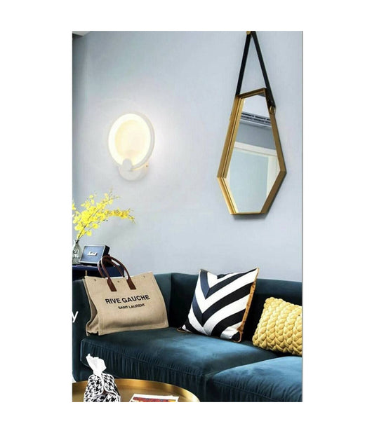 Applique Cerchio 10 Watt Parete Abat Jour Luce Fredda Calda Naturale 6551 E27  -bianco Caldo      -