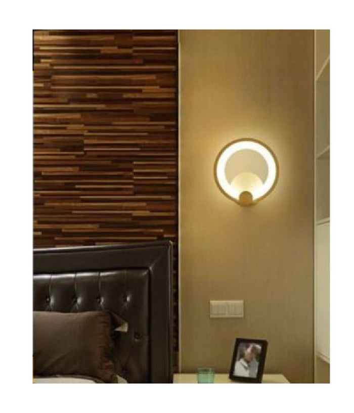 Applique Cerchio 10 Watt Parete Abat Jour Luce Fredda Calda Naturale 6551 E27         