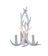 Applique Country A Forma Di Corna Di Cervo Lampada Muro Retro 2 Portalampada E45  Bianco       