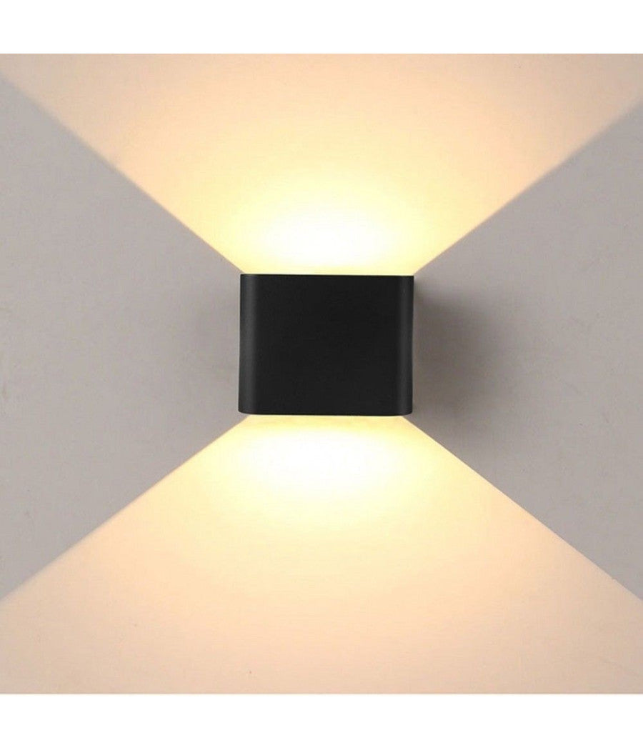 Applique Cubo Led 40w Per Uso Esterno Ip65 Doppia Luce Regolabile 3600 Lumen         