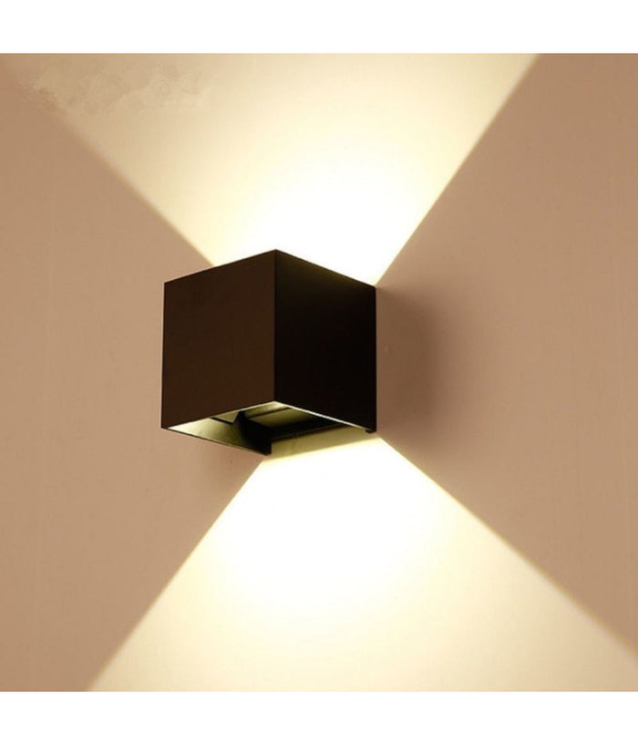 Applique Cubo Led 40w Per Uso Esterno Ip65 Doppia Luce Regolabile 3600 Lumen  -bianco Caldo      -