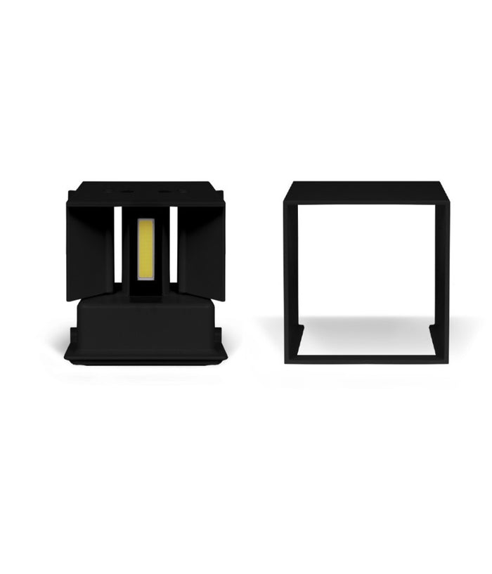 Applique Cubo Led 40w Per Uso Esterno Ip65 Doppia Luce Regolabile 3600 Lumen         