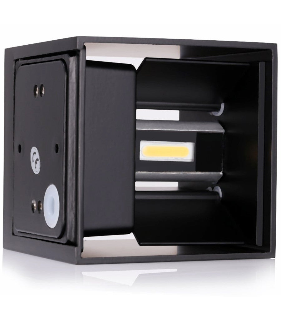 Applique Cubo Led Impermeabile Da Esterno Da Parete In Alluminio Da 10w 1200 Lmn         