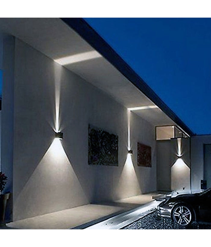 Applique Cubo Led Impermeabile Da Esterno Da Parete In Alluminio Da 10w 1200 Lmn  -bianco Freddo      -