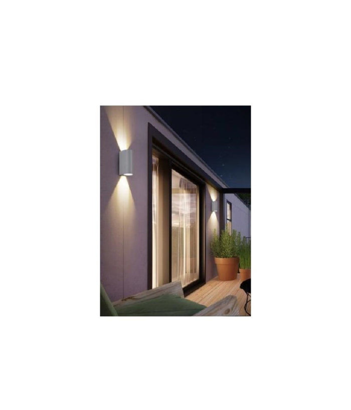 Applique Da Esterno Cilindro Up&down Lampada Da Parete Giardino 2xgu10 Ip65 Es14         