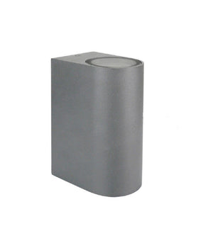 Applique Da Esterno Cilindro Up&down Lampada Da Parete Giardino 2xgu10 Ip65 Es14  Grigio       