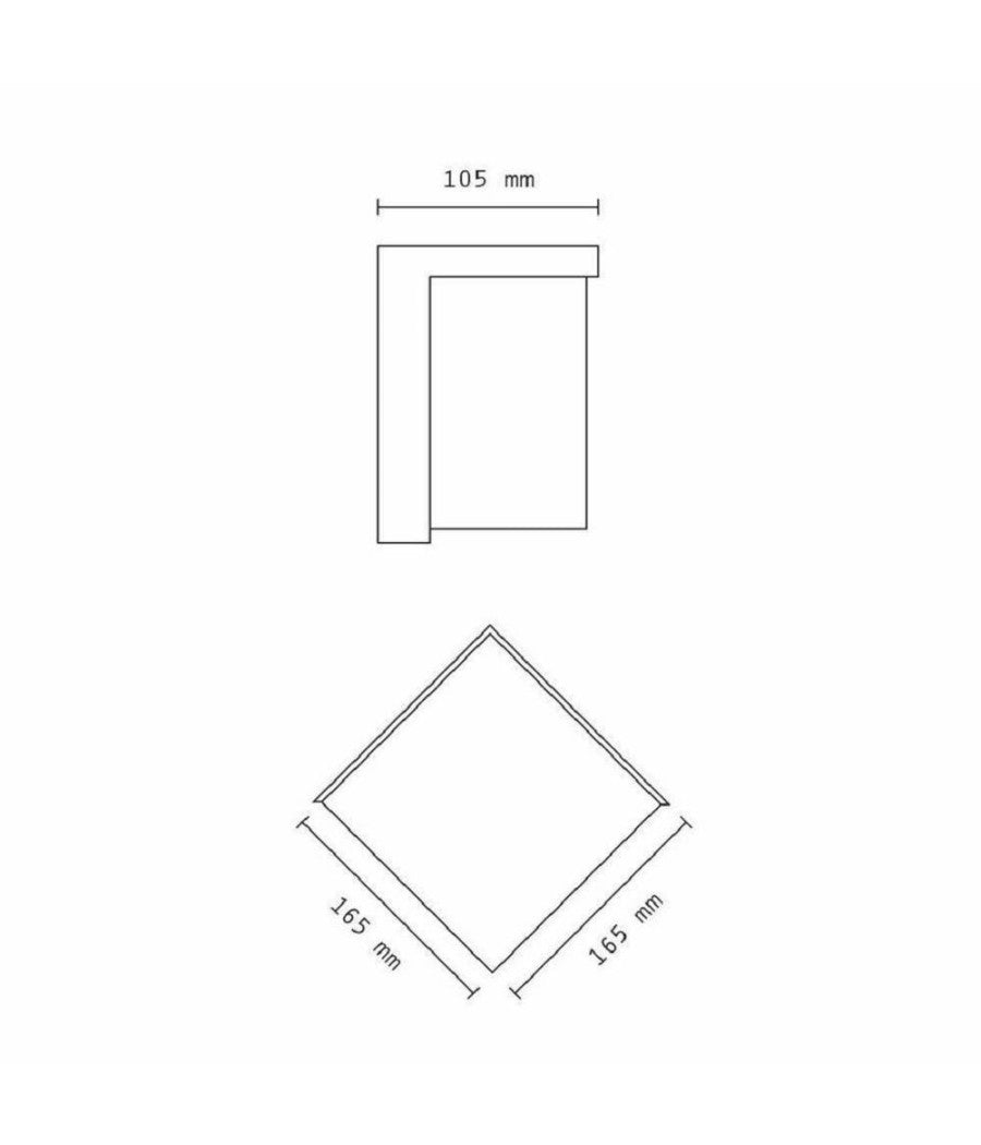 Applique Da Esterno E Interno Lampada Moderna Per Parete Quadra Ip65 Faretto 12w         