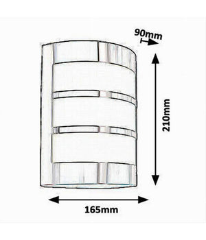 Applique Da Esterno In Acciaio A Fasce Attacco E27 Lampada Da Parete Ip44 S250-a         