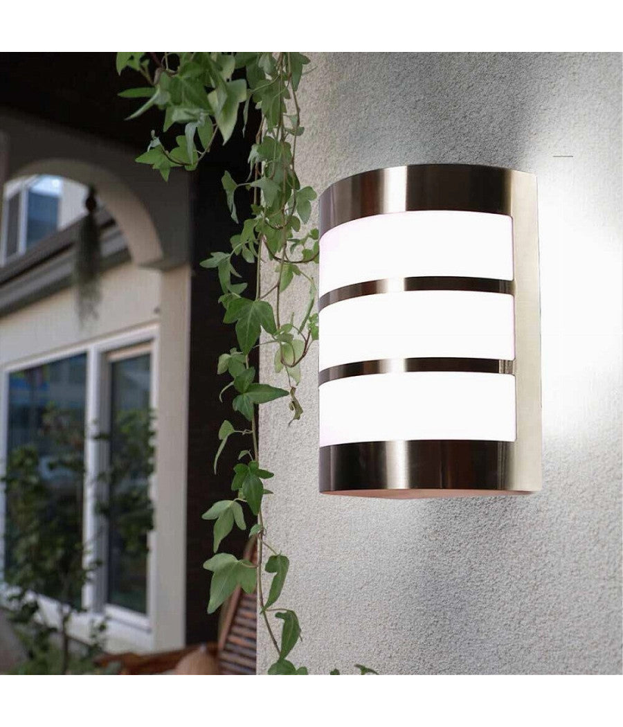 Applique Da Esterno In Acciaio A Fasce Attacco E27 Lampada Da Parete Ip44 S250-a         