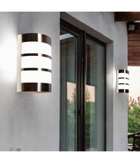 Applique Da Esterno In Acciaio A Fasce Attacco E27 Lampada Da Parete Ip44 S250-a         