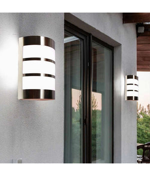 Applique Da Esterno In Acciaio A Fasce Attacco E27 Lampada Da Parete Ip44 S250-a         