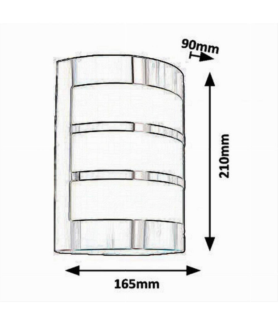 Applique Da Esterno In Acciaio A Fasce Attacco E27 Lampada Da Parete Ip44 S250-a         