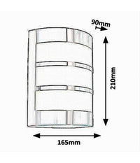 Applique Da Esterno In Acciaio A Fasce Attacco E27 Lampada Da Parete Ip44 S250-a         
