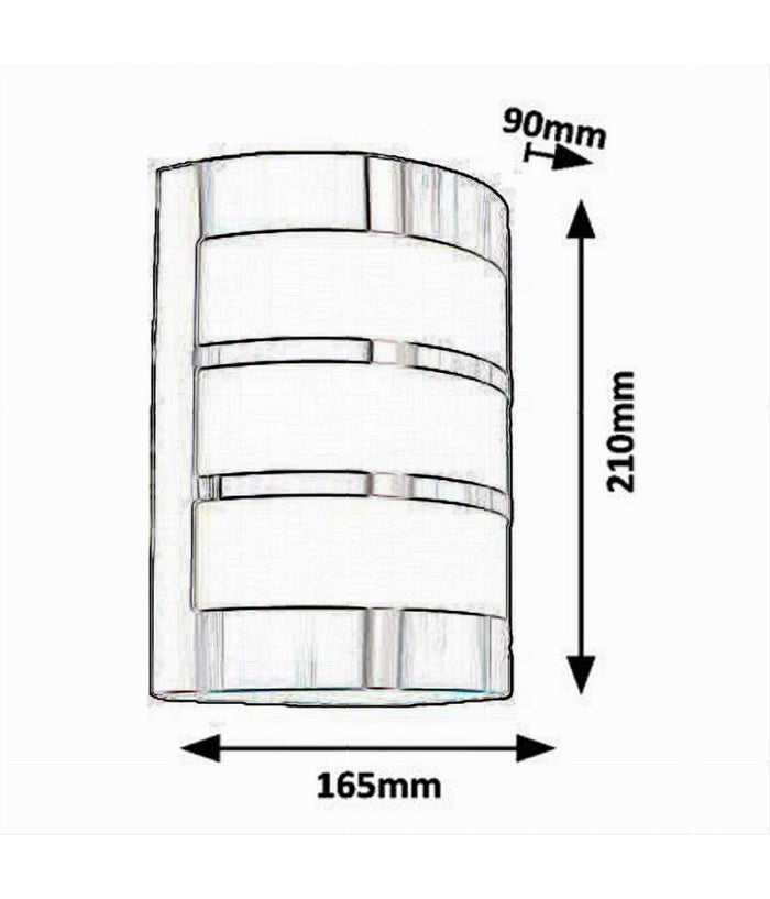 Applique Da Esterno In Acciaio A Fasce Attacco E27 Lampada Da Parete Ip44 S250-a         