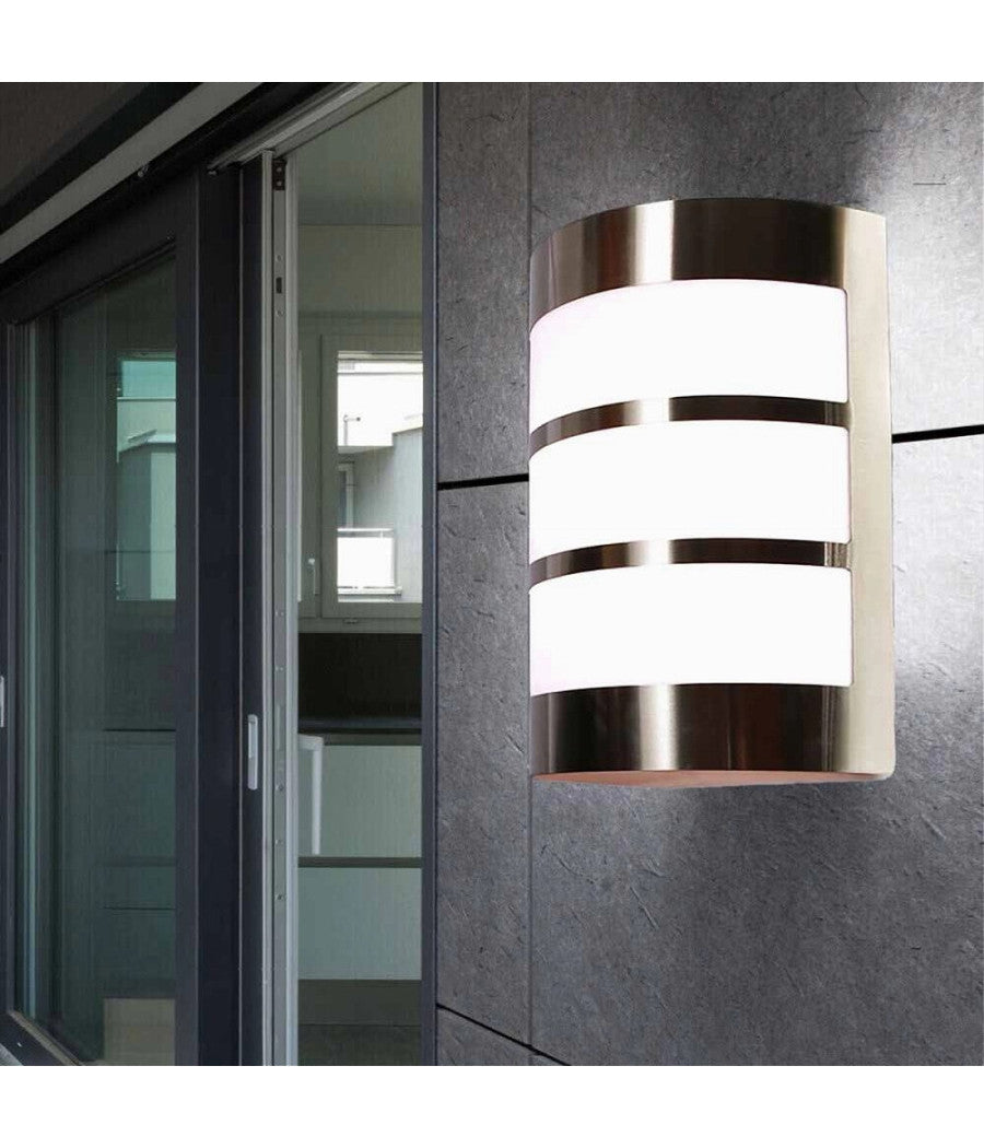 Applique Da Esterno In Acciaio A Fasce Attacco E27 Lampada Da Parete Ip44 S250-a         
