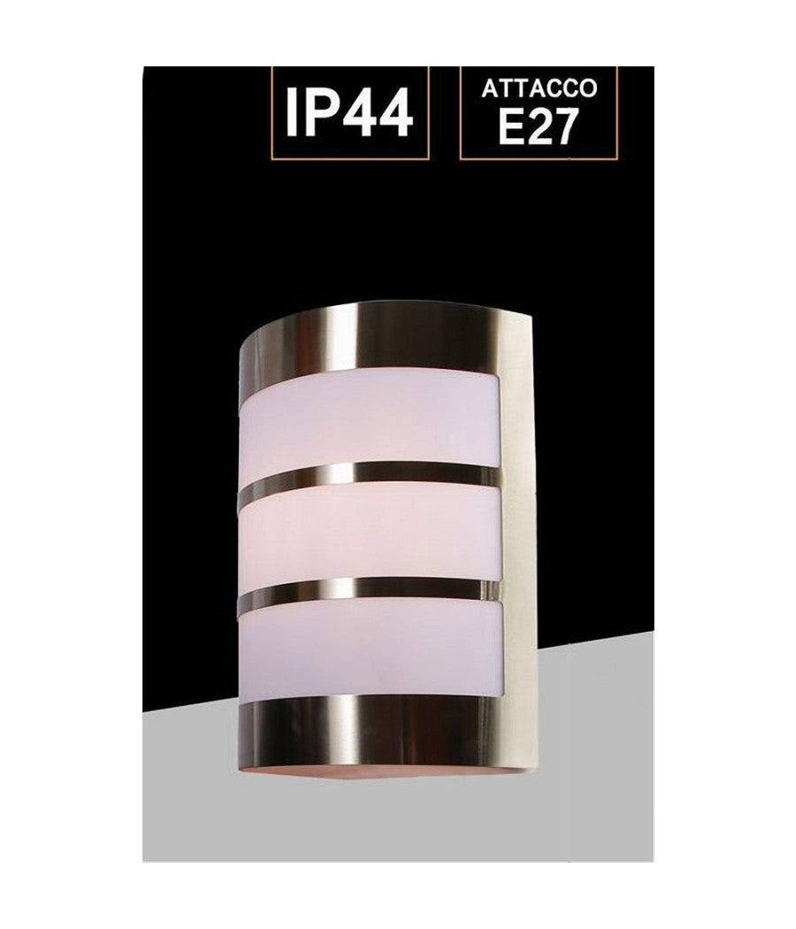 Applique Da Esterno In Acciaio A Fasce Attacco E27 Lampada Da Parete Ip44 S250-a         