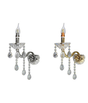 Applique Da Muro Candelabro Gocce Pendenti Cristallo Acrilico Attacco E14 E34         
