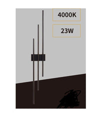 Applique Da Muro Led 23w Moderna 3 Linee Verticali Nero Luce Calda Naturale Aq13  -bianco Naturale      -