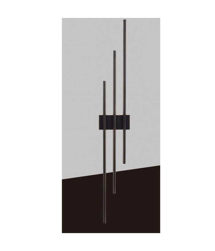 Applique Da Muro Led 23w Moderna 3 Linee Verticali Nero Luce Calda Naturale Aq13         