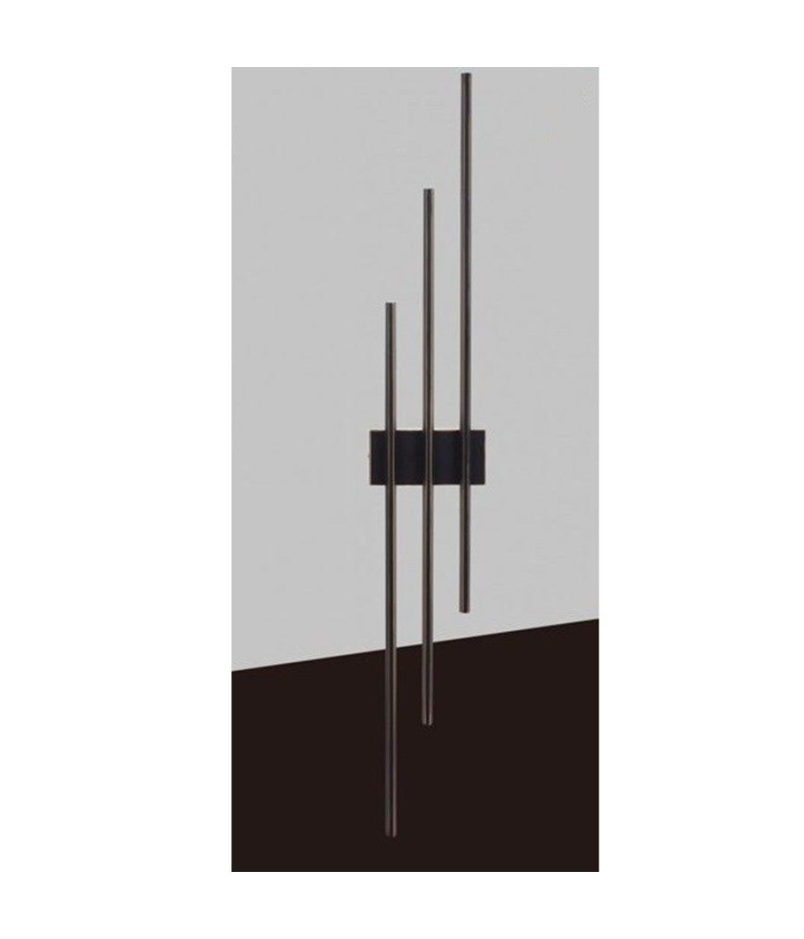 Applique Da Muro Led 23w Moderna 3 Linee Verticali Nero Luce Calda Naturale Aq13         