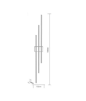 Applique Da Muro Led 23w Moderna 3 Linee Verticali Nero Luce Calda Naturale Aq13         