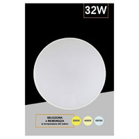Trade Shop - Applique Da Muro Parete Led Rotondo 32 W Ip44 3 Temperature Di Luce Es-pn380-3c -