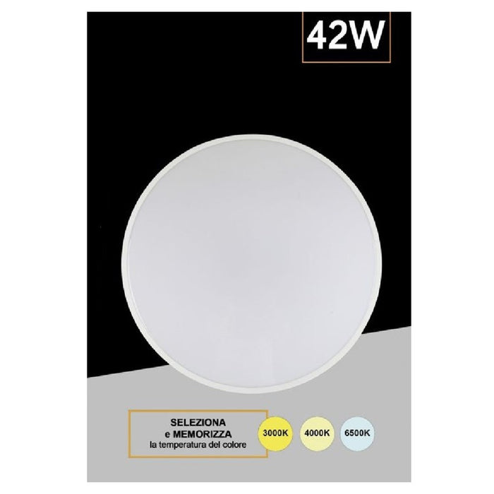 Trade Shop - Applique Da Muro Parete Led Rotondo 42watt Ip44 Tre Temperature Luce Es-pn480-3c -