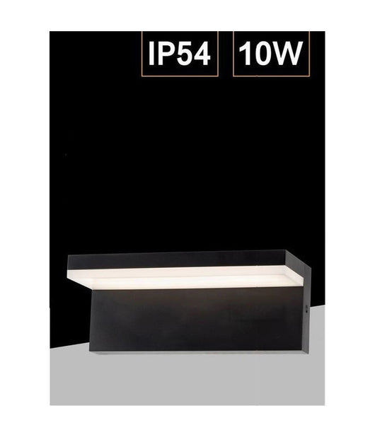 Applique Da Muro Per Esterno Led 10 W Lampada Da Parete Nero Facciata Ip54 B82-n         
