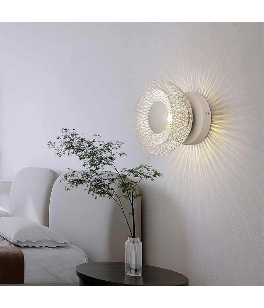 Applique Da Muro Stile Industriale Lampada Decorativa In Metallo Attacco G9 Aq48  Bianco       