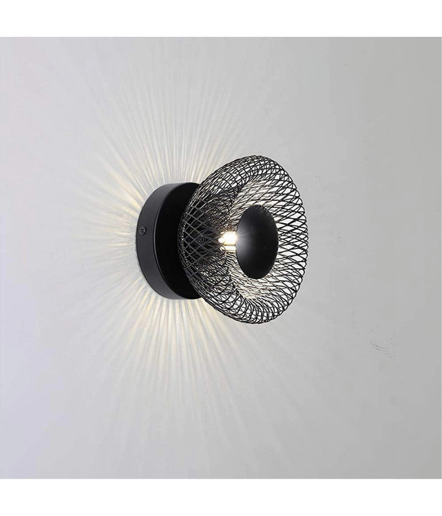 Applique Da Muro Stile Industriale Lampada Decorativa In Metallo Attacco G9 Aq48  Nero       