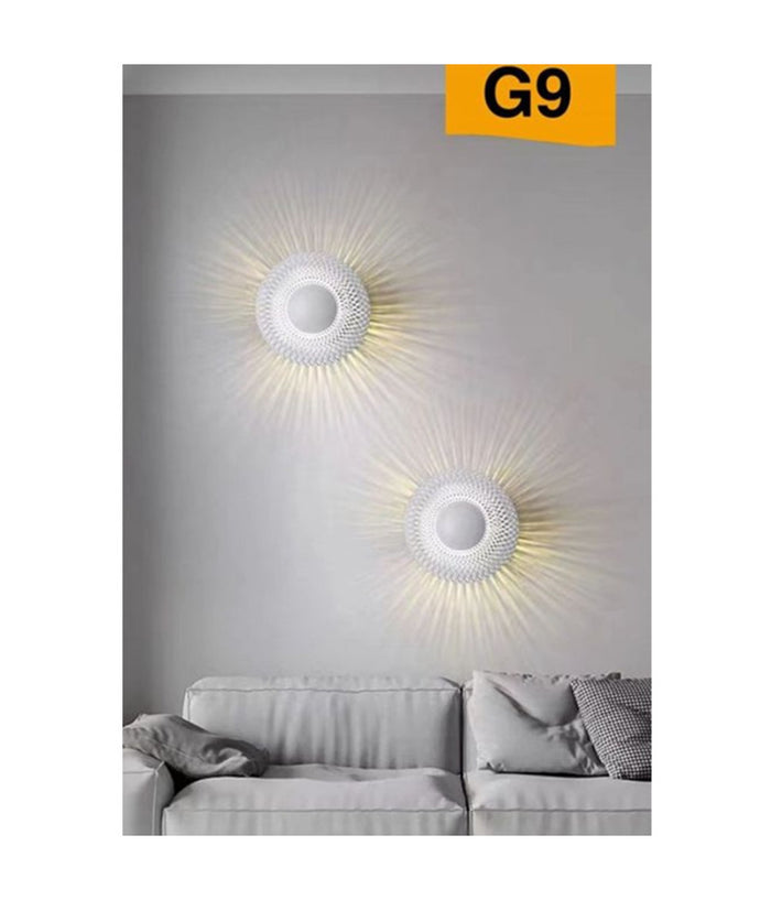 Applique Da Muro Stile Industriale Lampada Decorativa In Metallo Attacco G9 Aq48  Bianco       